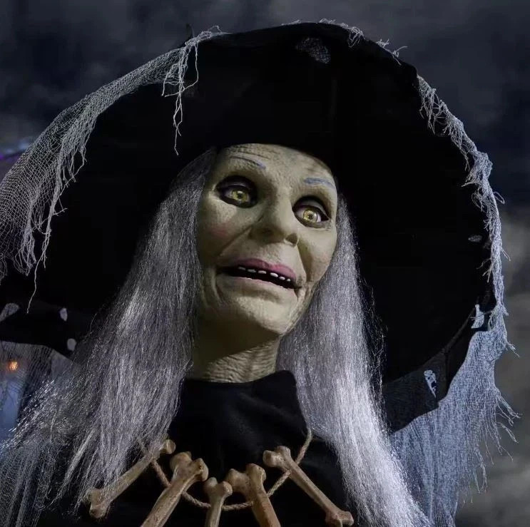 7 FT ANIMATED APP CONTROLLED LETHAL LILLY WITCH HALLOWEEN ANIMATRONIC PROP