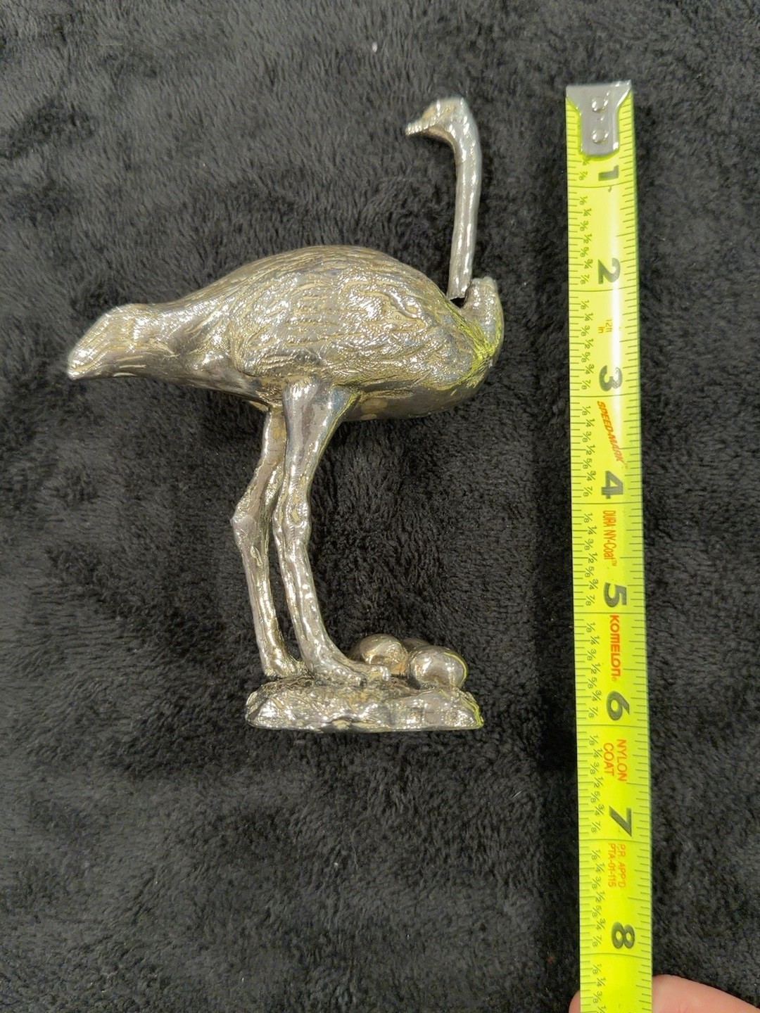 Vintage Silver Plate? Ostrich Emu Figurine 6\