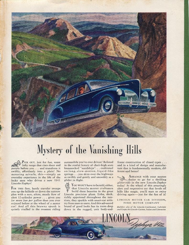 Magazine Ad - 1941 - Lincoln Zephyr V-12 - World War II - (#3)