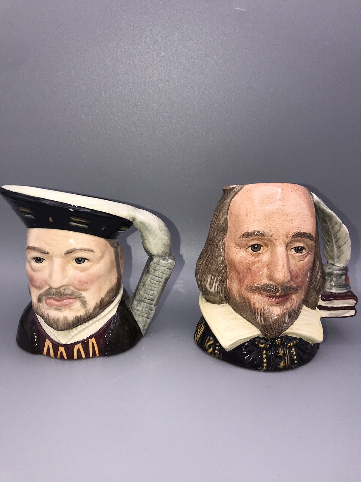 Vintage Royal Doulton Toby Jugs Mugs Lot of 2 Shakespere Henry Eighth VIII