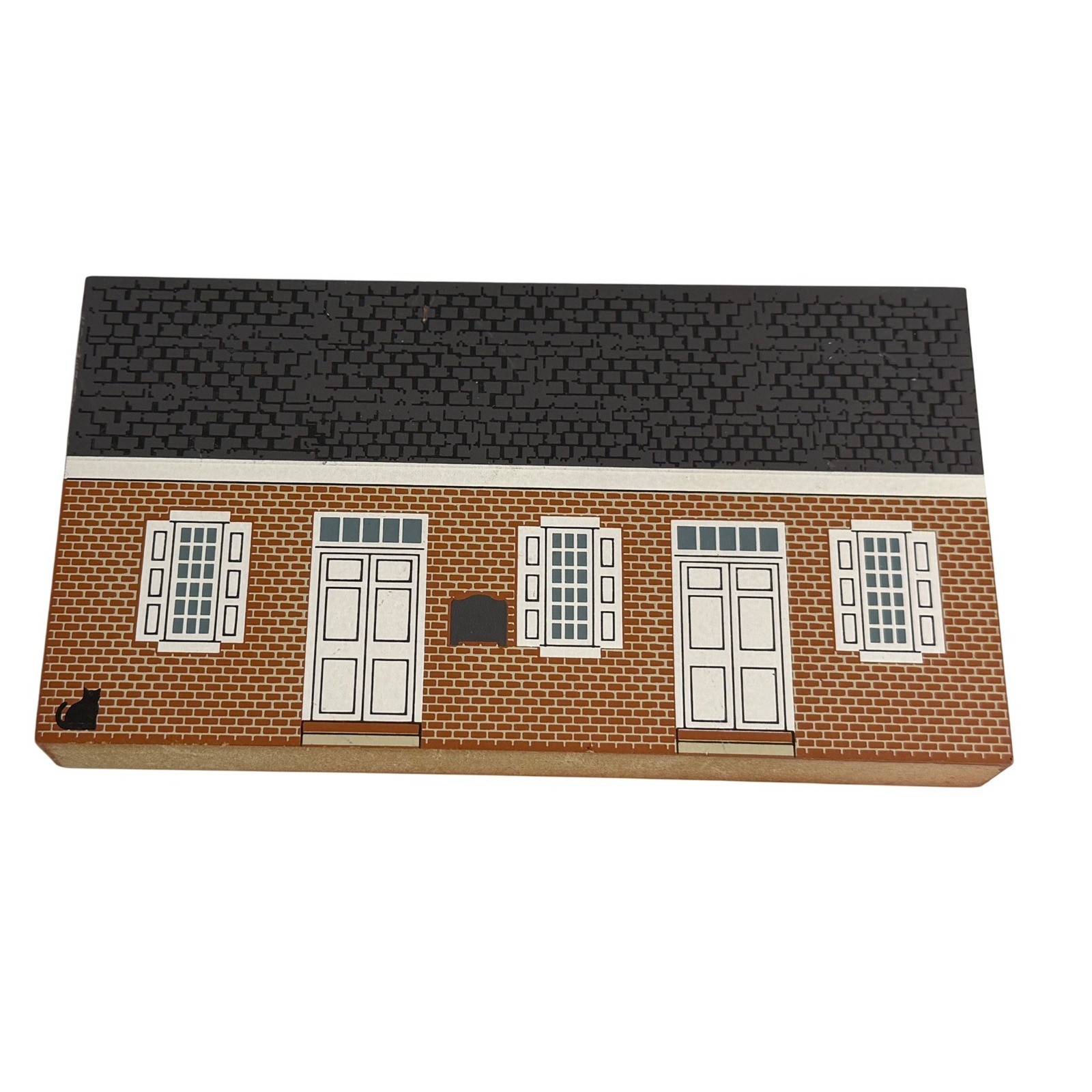 VTG Cats Meow Village Friends Meeting House York PA Brown Wood Shelf Sitter 1995