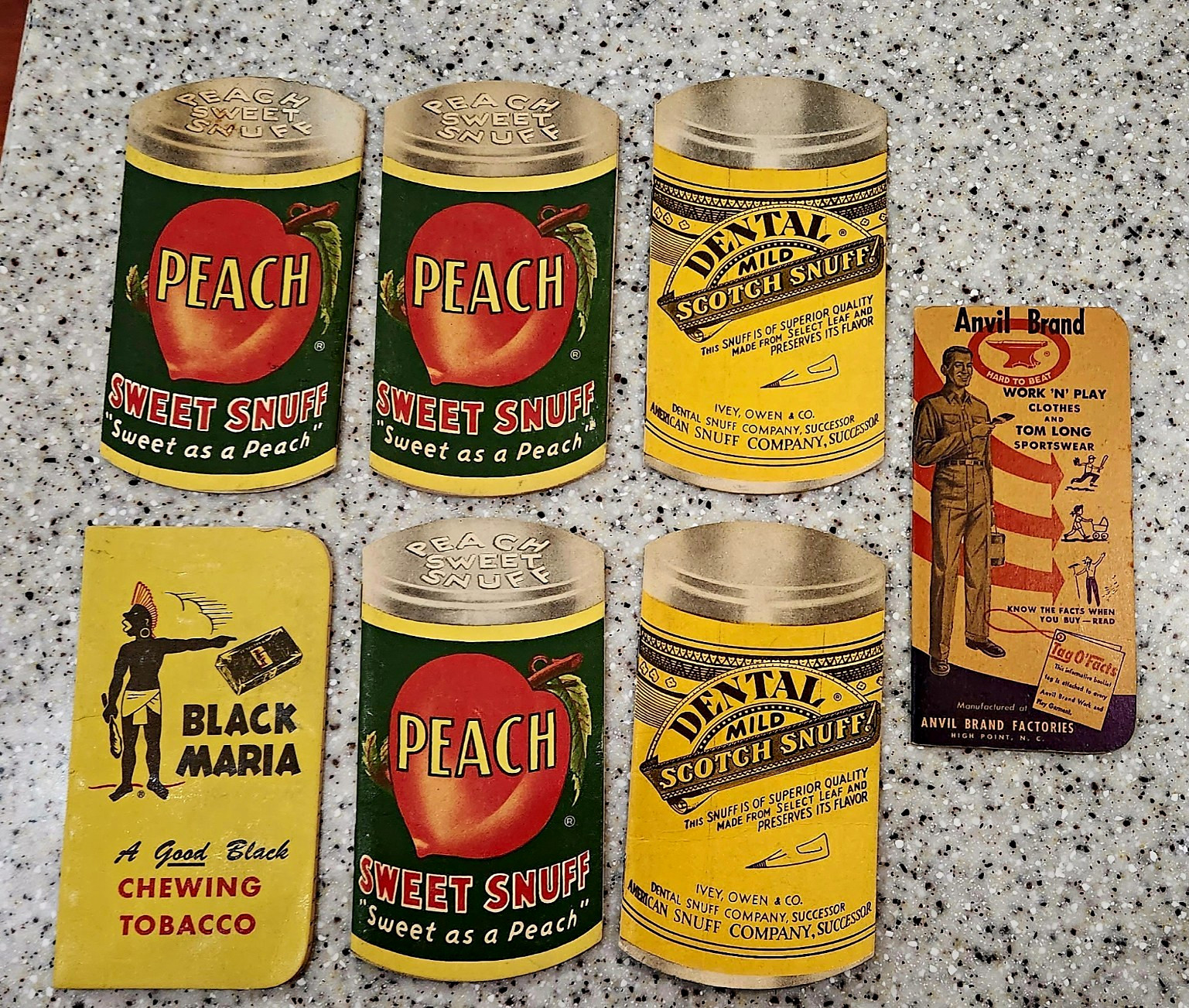 Set Of Seven, 4 Companies) Vintage Die-cut Advertising Pocket Note Pads (1954) Set Of Seven, 4 Companies) Vintage Die-cut Advertising Pocket Note Pads (1954)