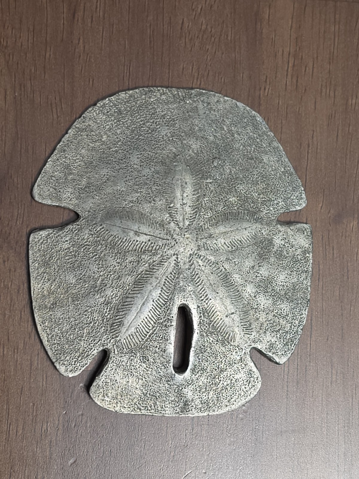 Vintage Metzke Solid Pewter Sand Dollar Replica Paperweight Beach Decor Signed