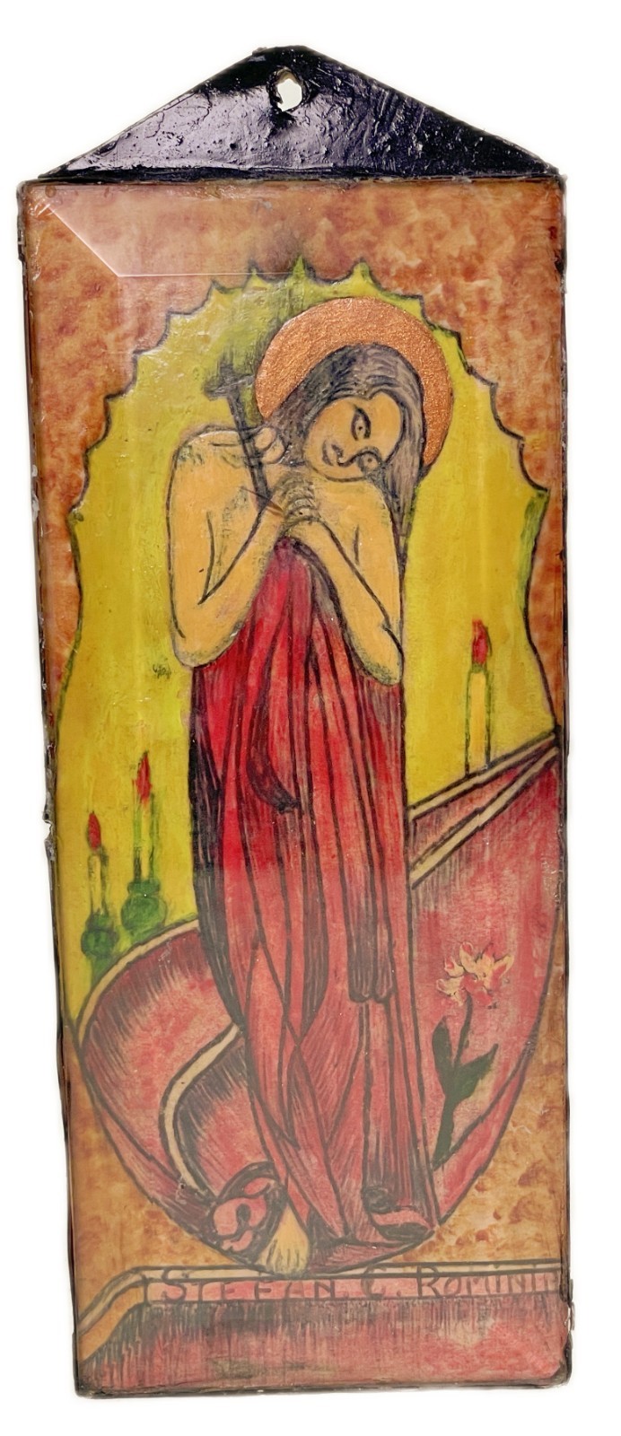 Female Saint Stefan Romuni Mary Magdalene Romanian Icon Santos Vtg 2008