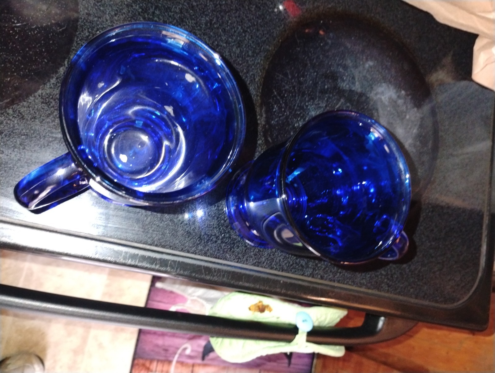 vintage kobalt blue mug set