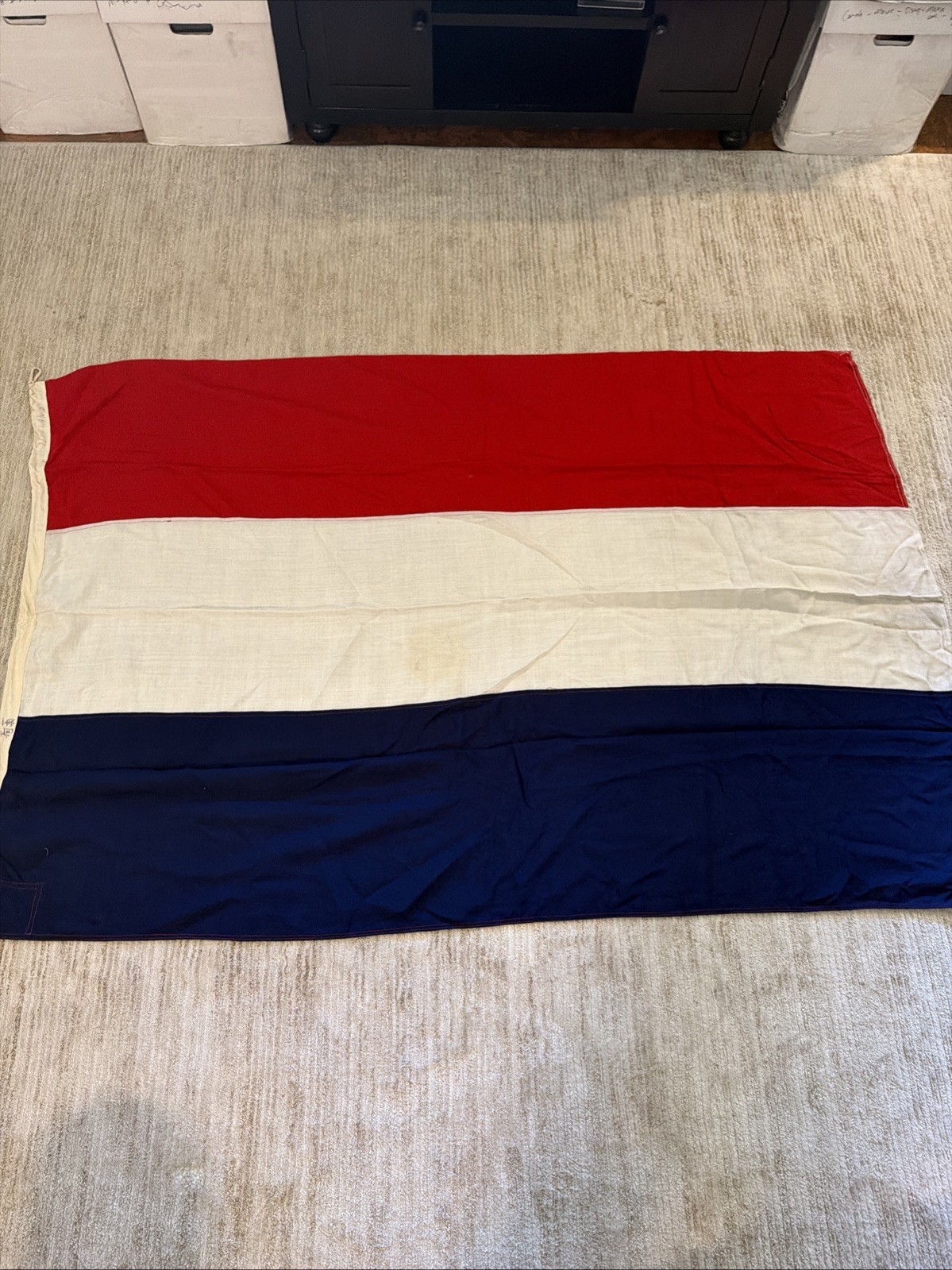 Netherlands Original Flag Dutch Cotton Linen Flag from 1940's Rare original