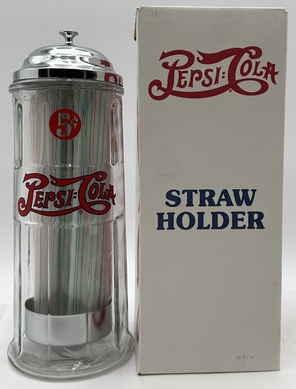 Pepsi Cola Double Dot Restaurant Style Straw Dispenser Gino\'s Malt Shop
