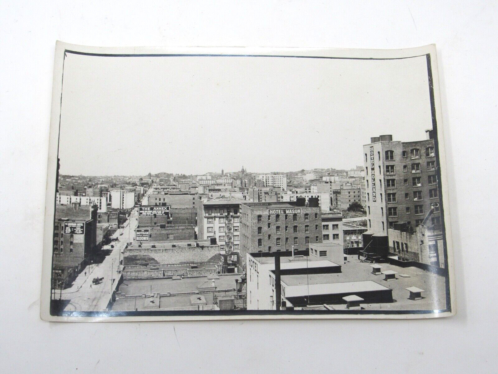 c1907 Downtown San Francisco Birdseye View Photo Eddy Street Hotels ORIG RARE