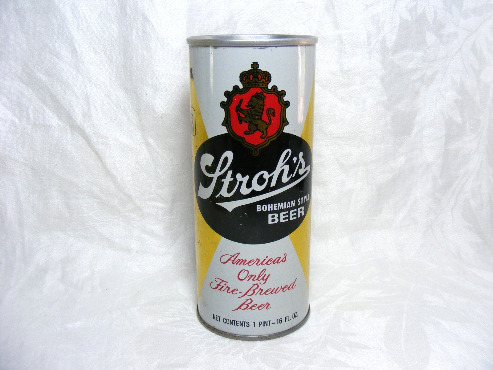 Vintage Steel Beer Can Stroh's Bohemian Style Beer Stroh Brewery Co. 16oz