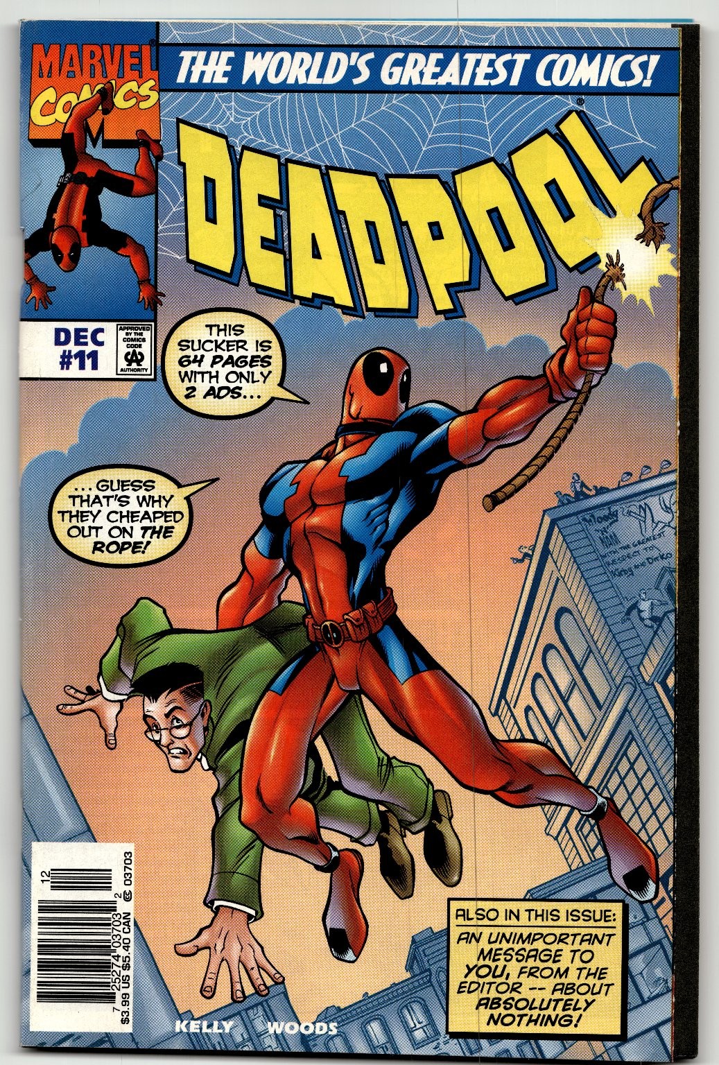 Deadpool #11 Marvel Comics Newsstand Edition Kelly Woods Modern Age