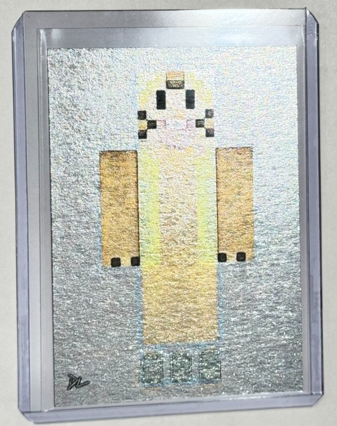 Chespin Limited Platinum Plated Artist Signed “Minecraft” Trading Card 1/1
