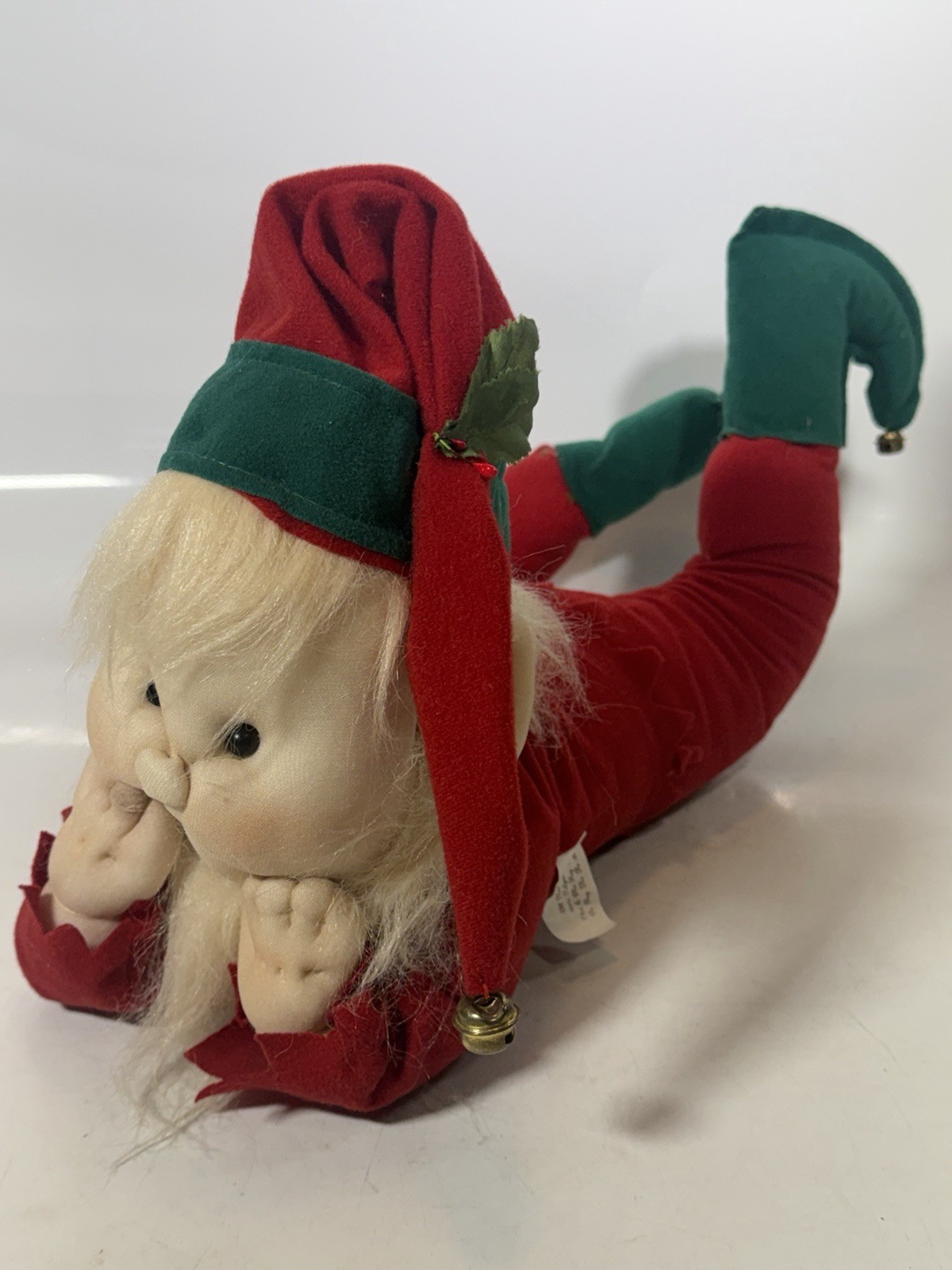 Vtg Elves N Things Soft Sculpture Christmas Elf Plush Lounging Doll 15” x 9”