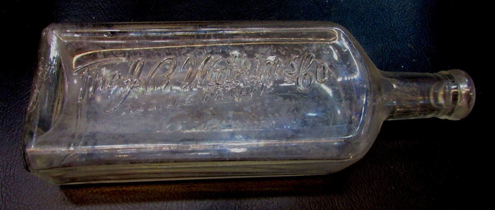 Primitive Old 1920\'s Rawleigh\'s Clear Embossed Glass 8.5\