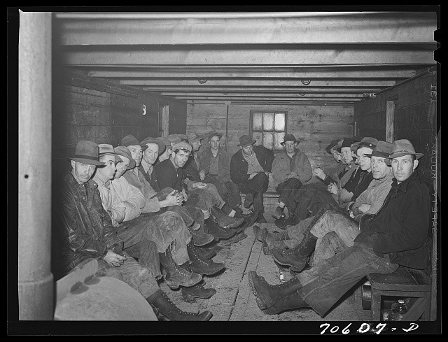 Ryderwood Washington 1941 Lumberjacks in Crummy Long Bell Lumber Company