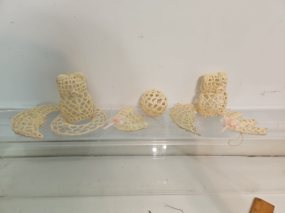 Viintage Ivory  Crochet Christmas Ornaments