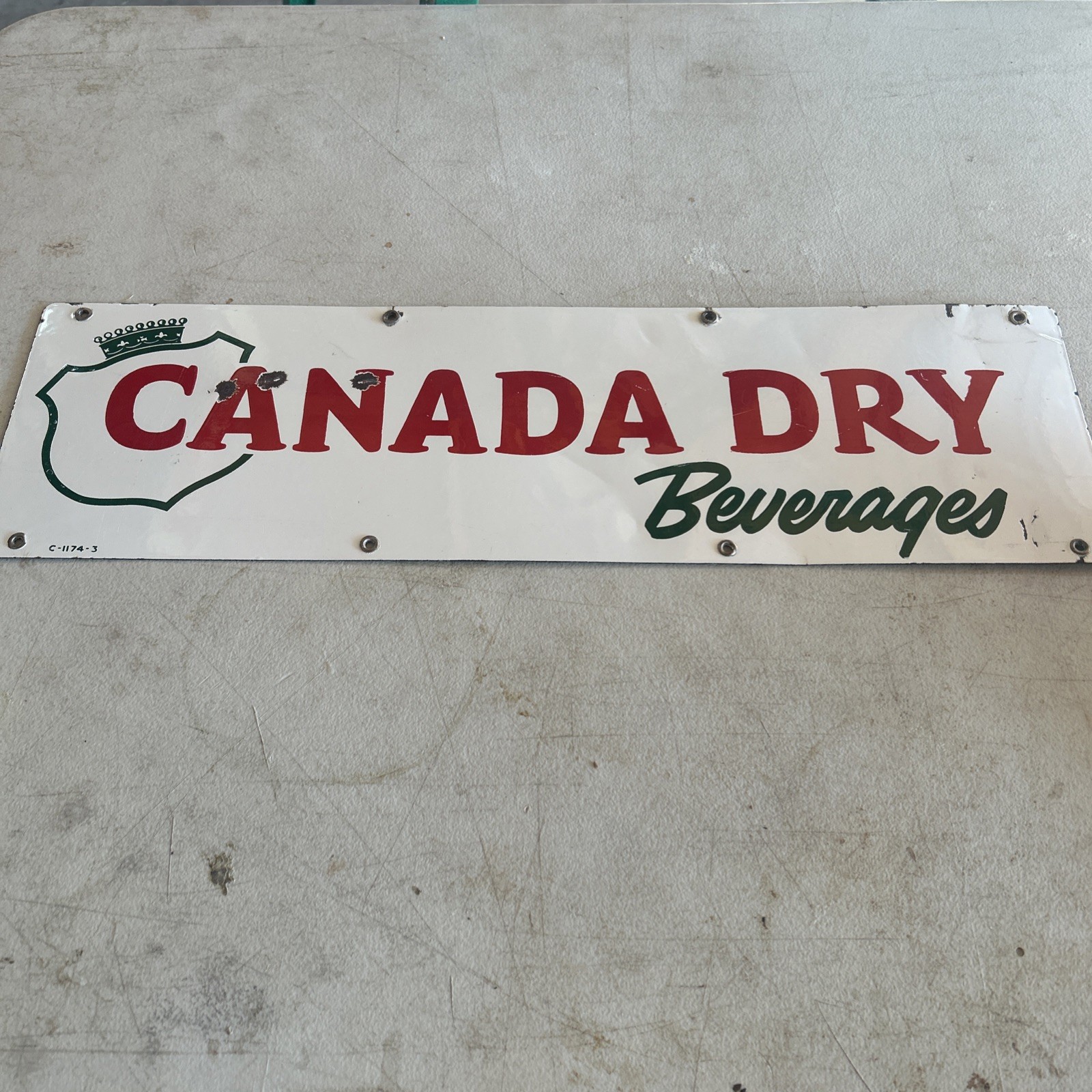 Canada Dry VINTAGE Original ANTIQUE GAS OIL PORCELAIN SIGN Soda Pop Metal Store