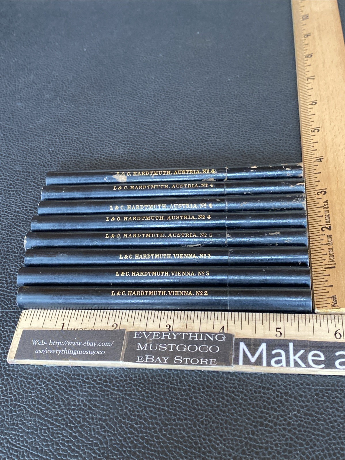 1920s L&C HARDTMUTH VIENNA AUSTRIA Lot Antique No 2 3 4 WOODEN PENCIL LEAD TUBES
