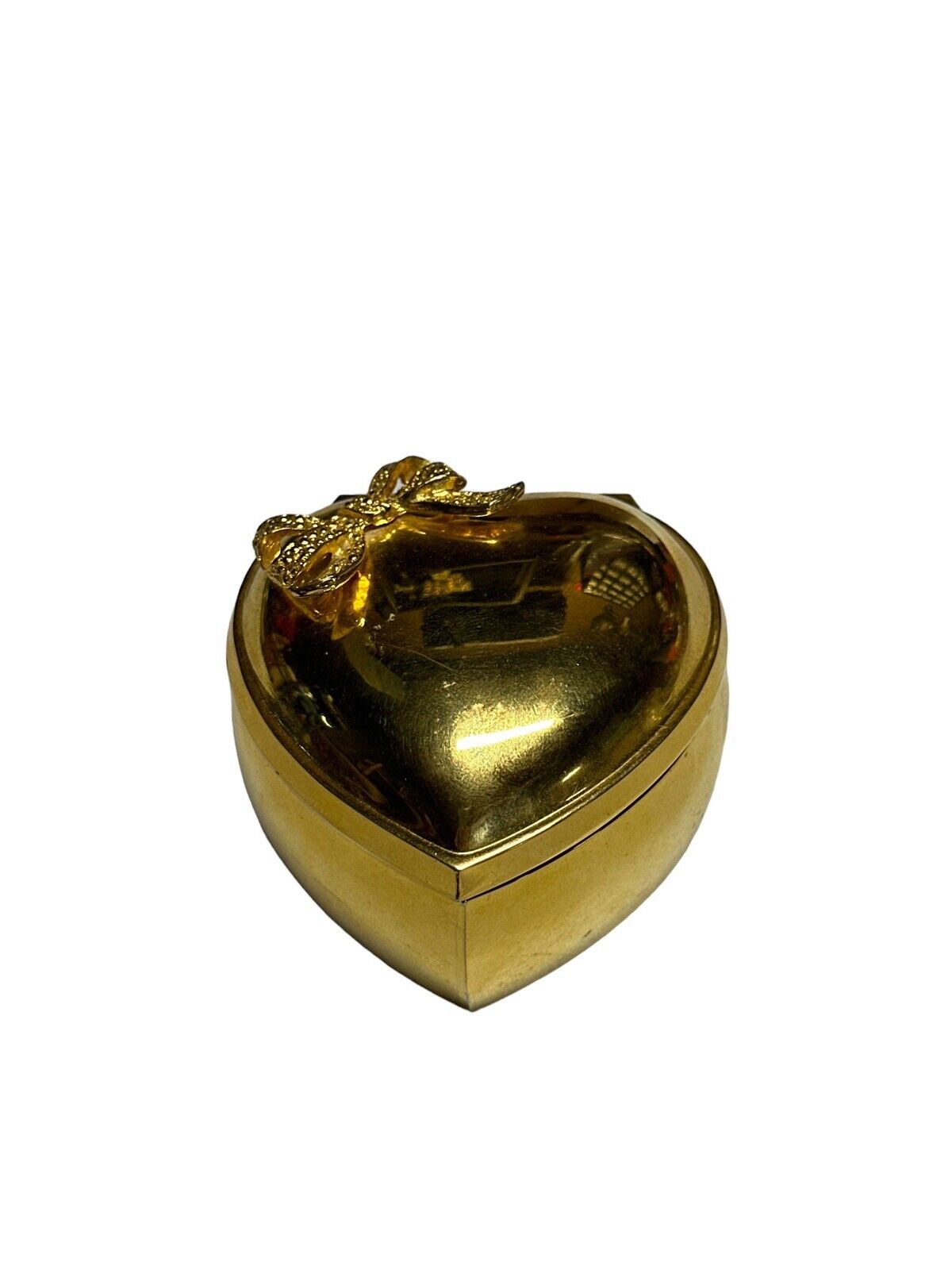 Linden Gold Plated Small Heart Sankyo Music Trinket Box - Plays TESTED