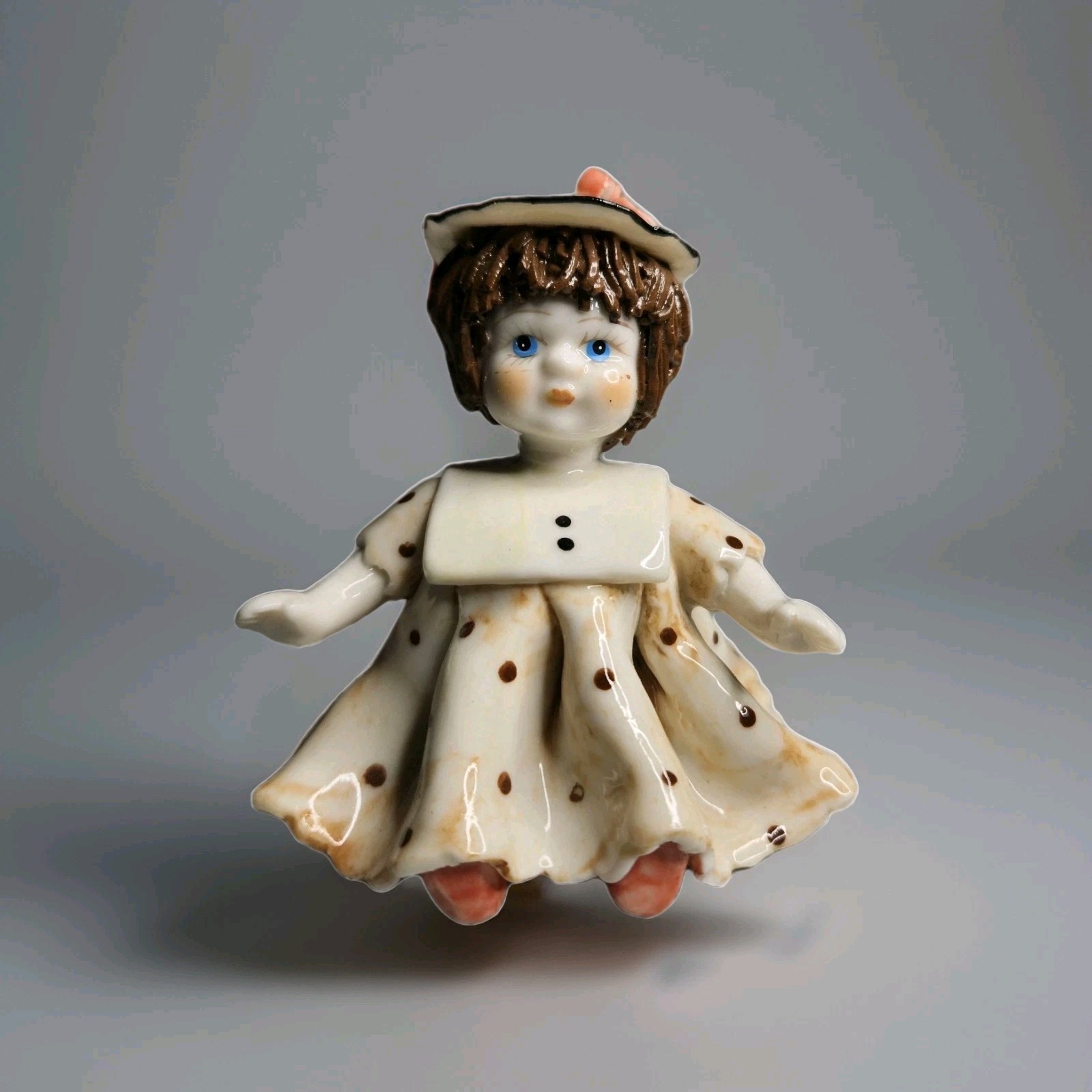 Vintage Lino Zampiva Italian Ceramic Spaghetti Hair Girl Figurine