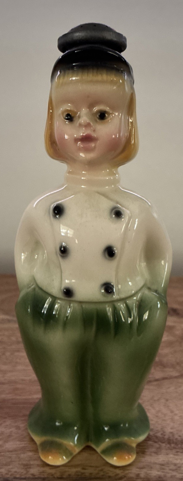 Vintage Dutch Boy Pottery Figurine Laundry Clothes Water Sprinkler Bottle 8.25”