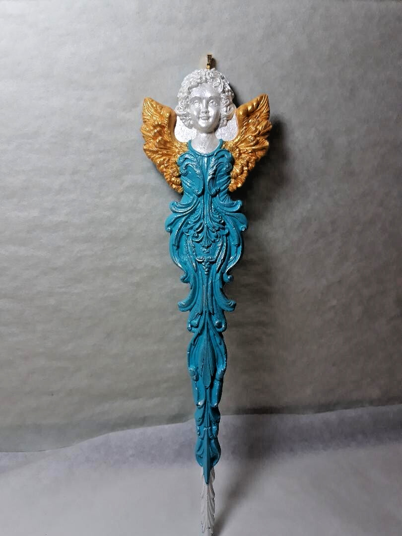 Handmade Hand Painted Vintage Style Angel Christmas Tree Ornament
