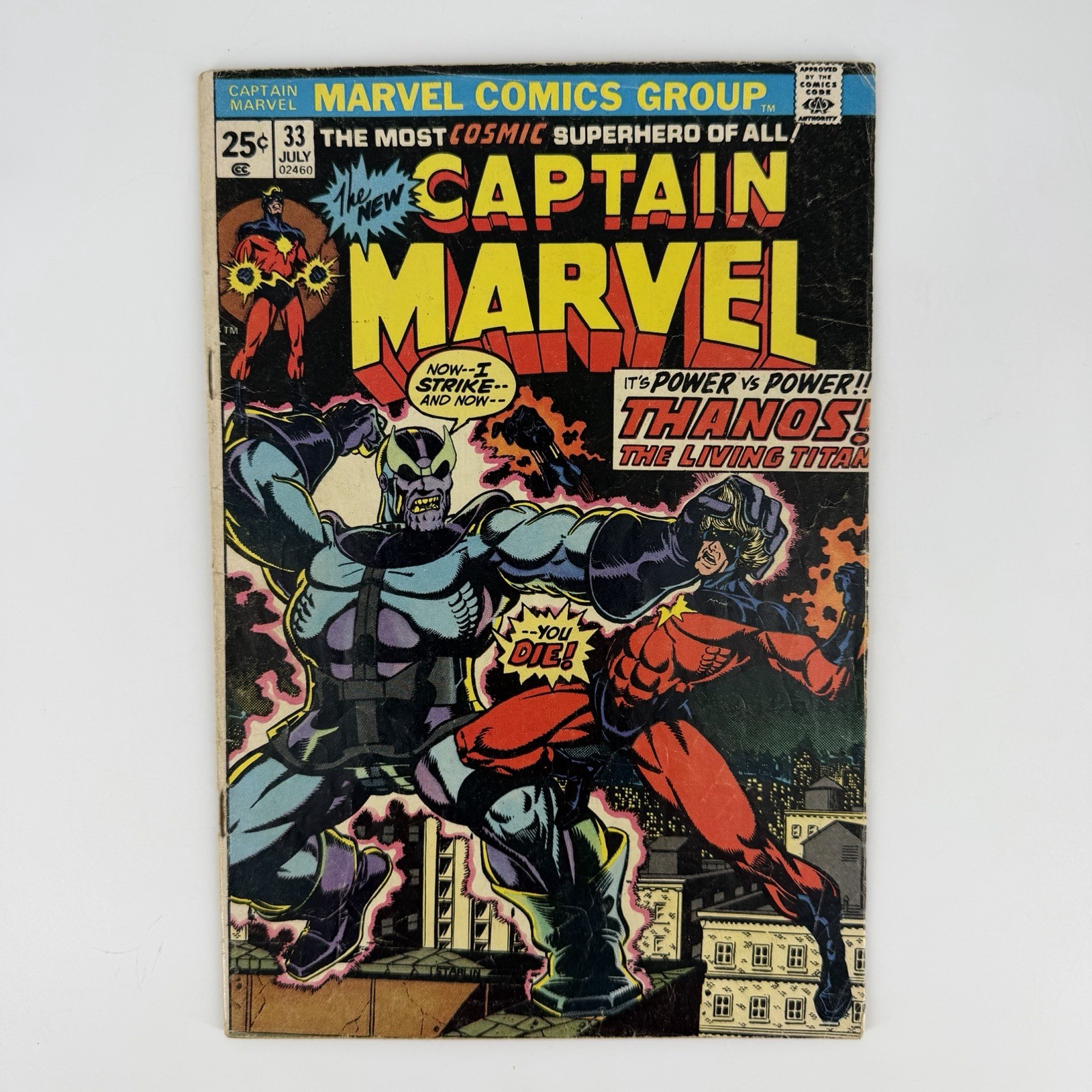 Marvel Comics Captain Marvel #33 Comic Origin of Thanos 1974 