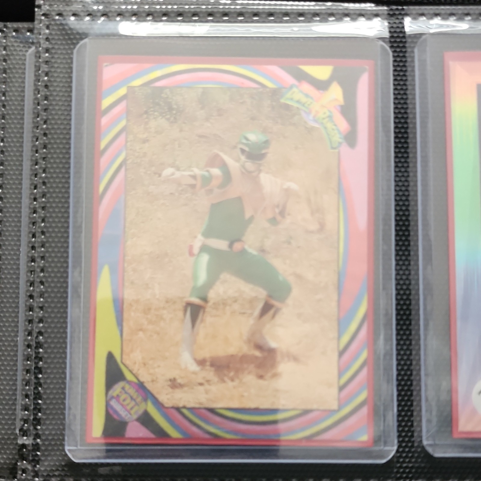 Fleer 1994 Mighty Morphin Power Rangers Foil Card Lot (2) Green & Blue Ranger