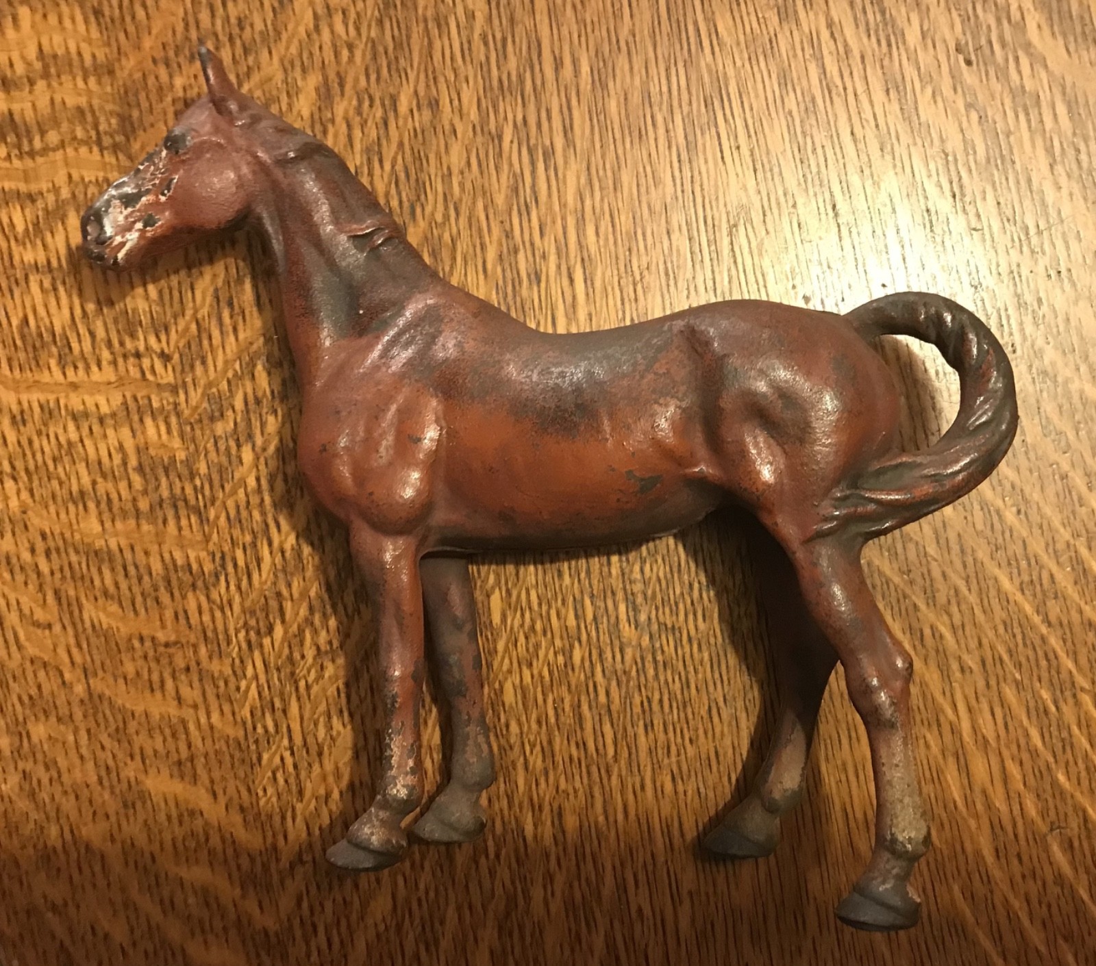 Antique Hubley Cast Iron Thoroughbred Horse Doorstop w/ Original Paint