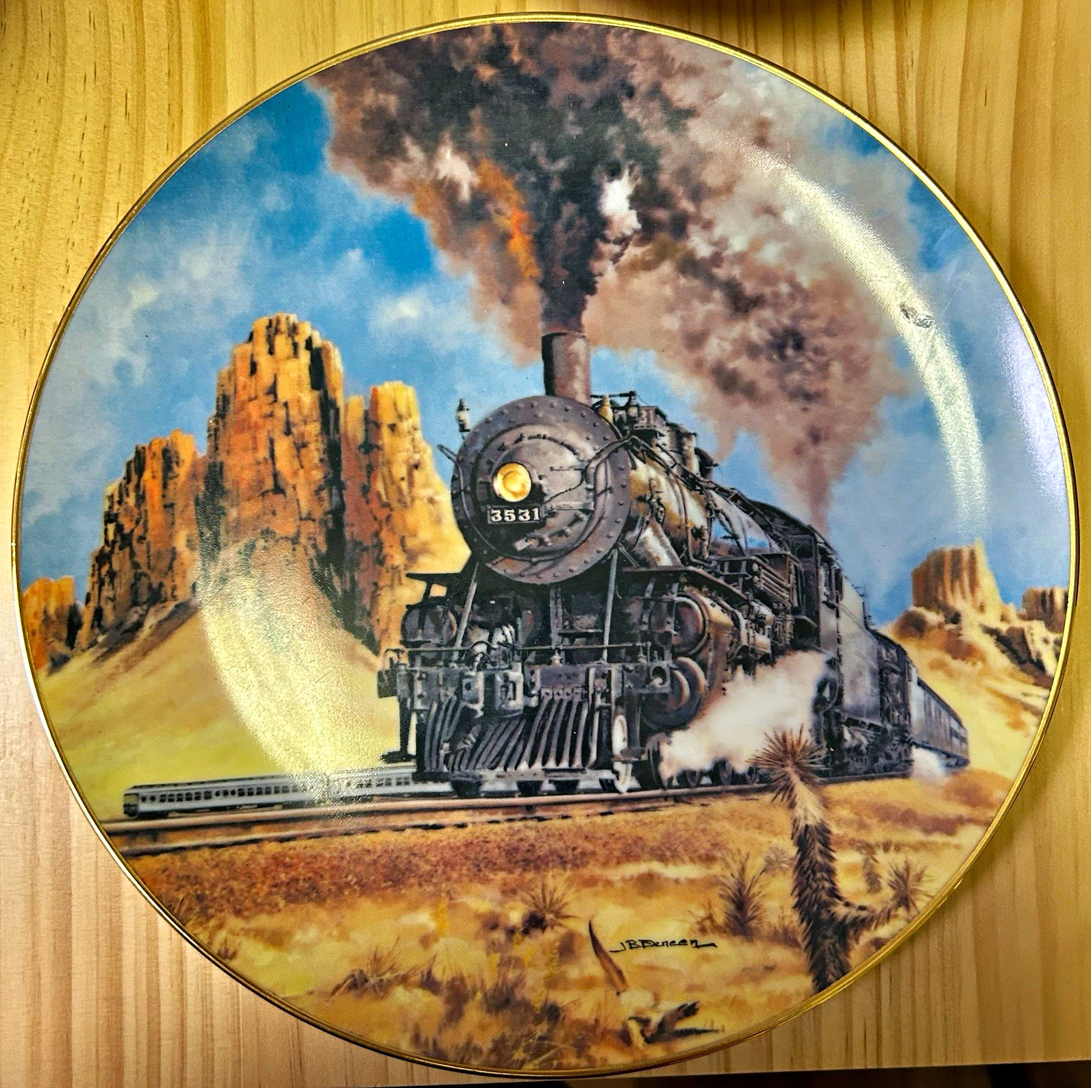 VTG 1985 SantaFe Train Collector Plate Jim Deneen Curator Collection Ltd Edition