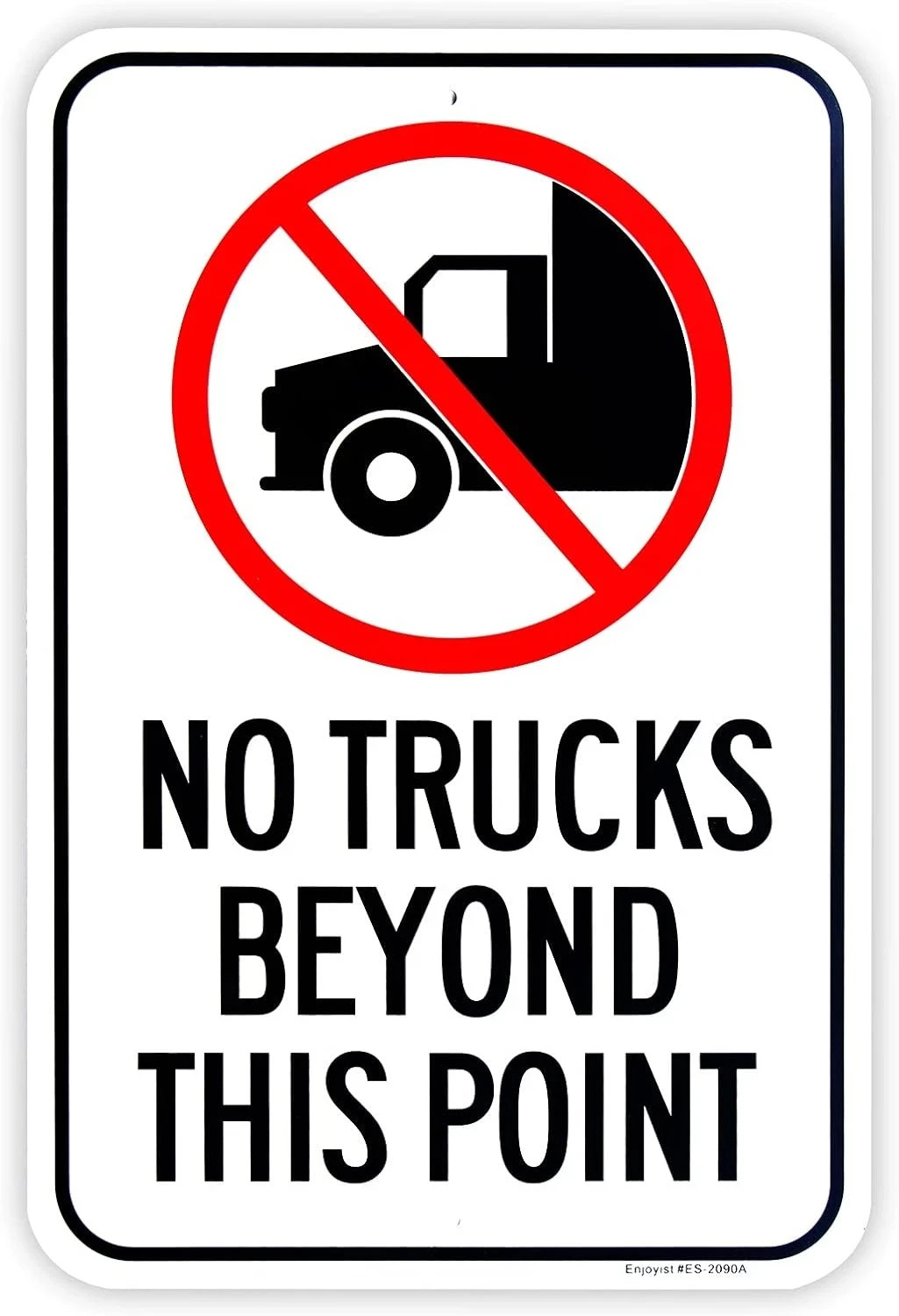 Large No Trucks Beyond This Point Sign, 18\
