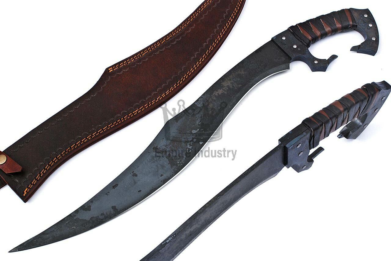 25 Inch Sword, High Carbon Steel Blade, Battle Ready With Leather Sheath