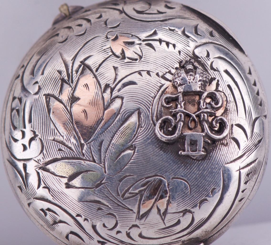 Antique Empire Era Ladies Silver Engraved Pocket Watch -Awarded by Tsar c1900's