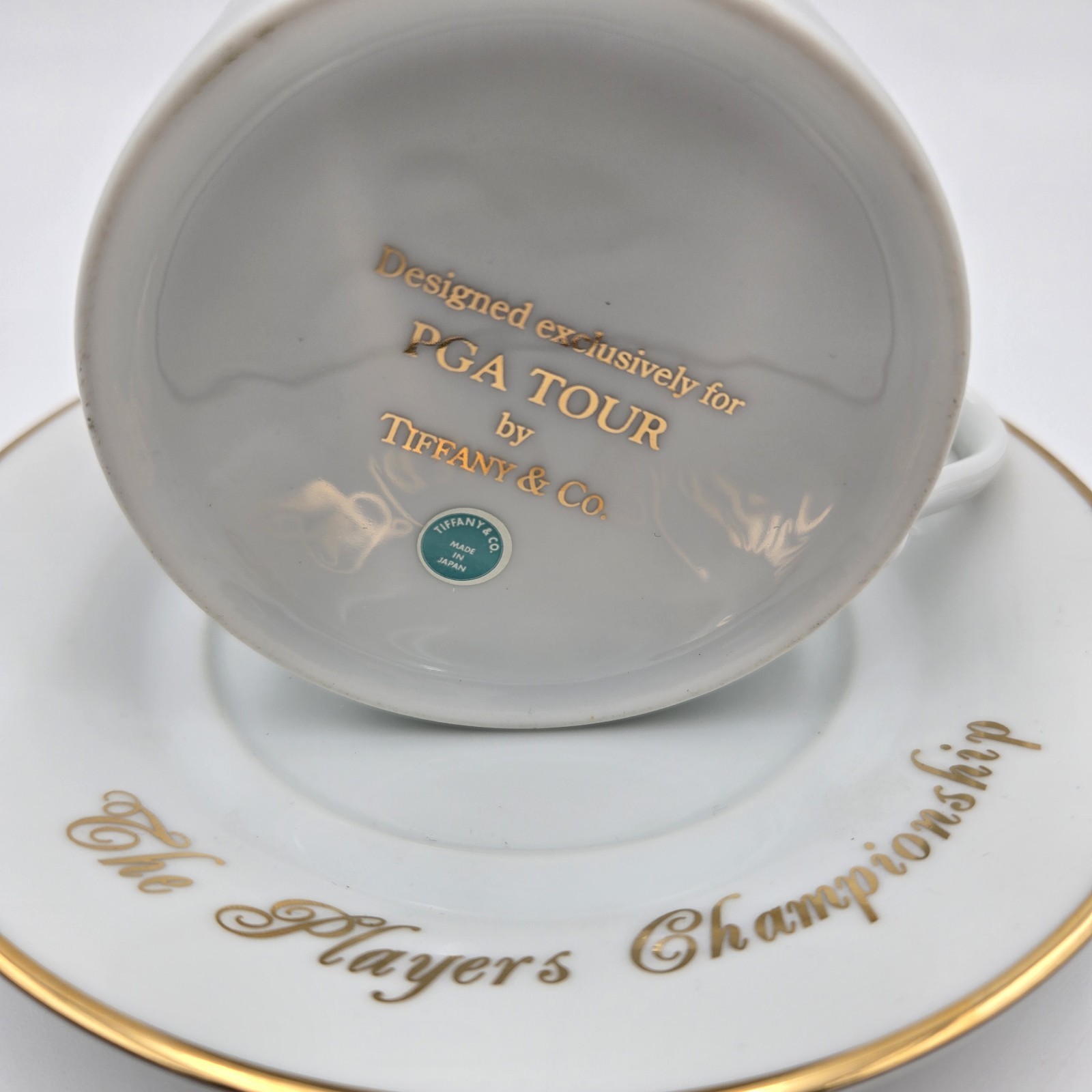 Set of 2 Rare Tiffany & Co PGA Tour Cup & Saucer The Players Championship Golf