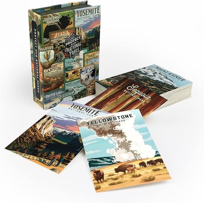Protect Our National Parks - 63 Image Postcards W/ Collector Box  - Unique Gift