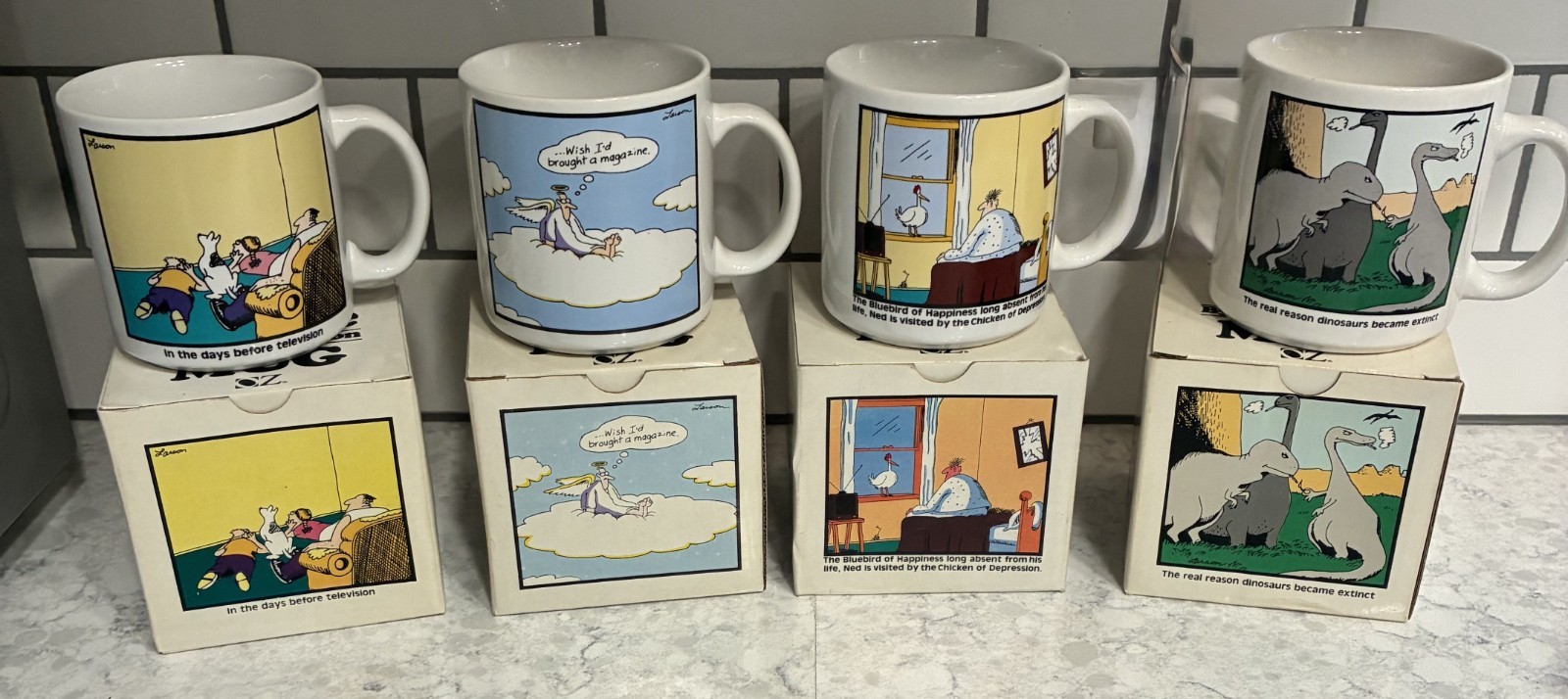 The Far Side Gary Larson Coffee Lot Of 4 Vintage Mugs in Original Boxes