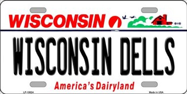 Wisconsin Dells Wisconsin Metal Novelty License Plate Tag