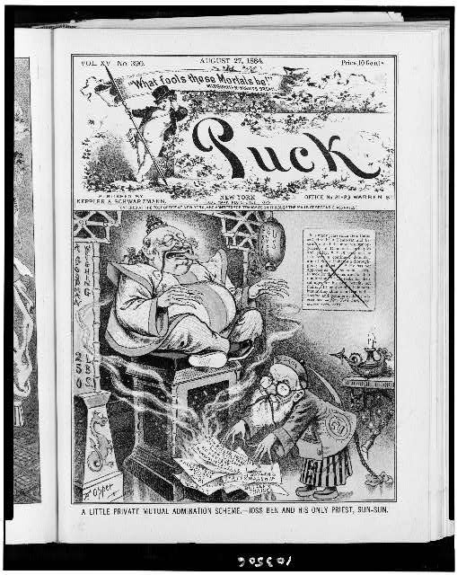 Charles Dana Benjamin Butler Chinese cartoon 1884 New York Sun Puck editorial