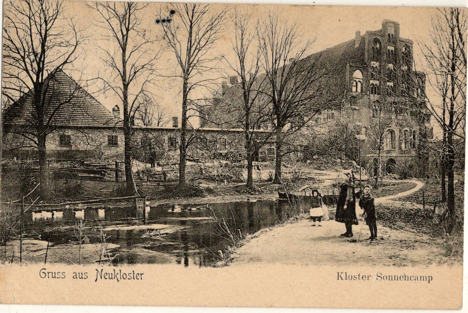 Greetings from Neukloster Mecklenburg monastery Sonnencamp busy 24.1.1910 used