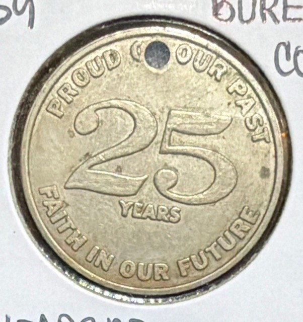 1934-1959 LANDMARK FARM BUREAU CO OPERATIVE 25 YEARS OF SERVICE TOKEN-27MM