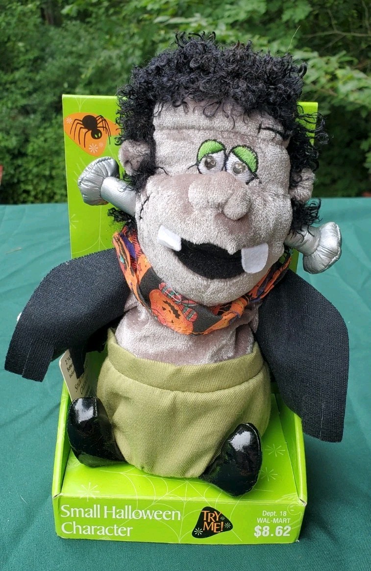 Vintage Dandee Halloween Animated Frankenstein Eyes Light Up Red Sings Decor NWT