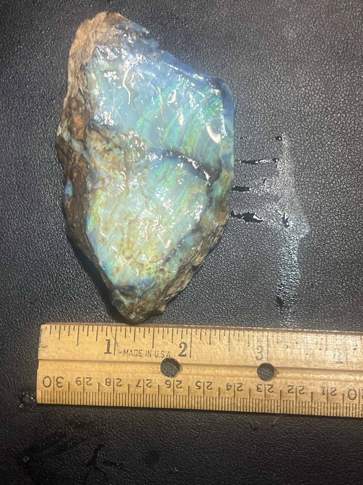 Natural Australian Boulder Opal Rough Specimen 200g Blue Green Play of Color