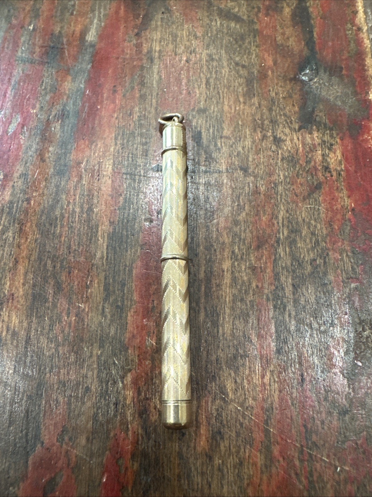 Antique Victorian Aikin Lambert ALCO Chevron Telescopic Mechanical Pencil Gold