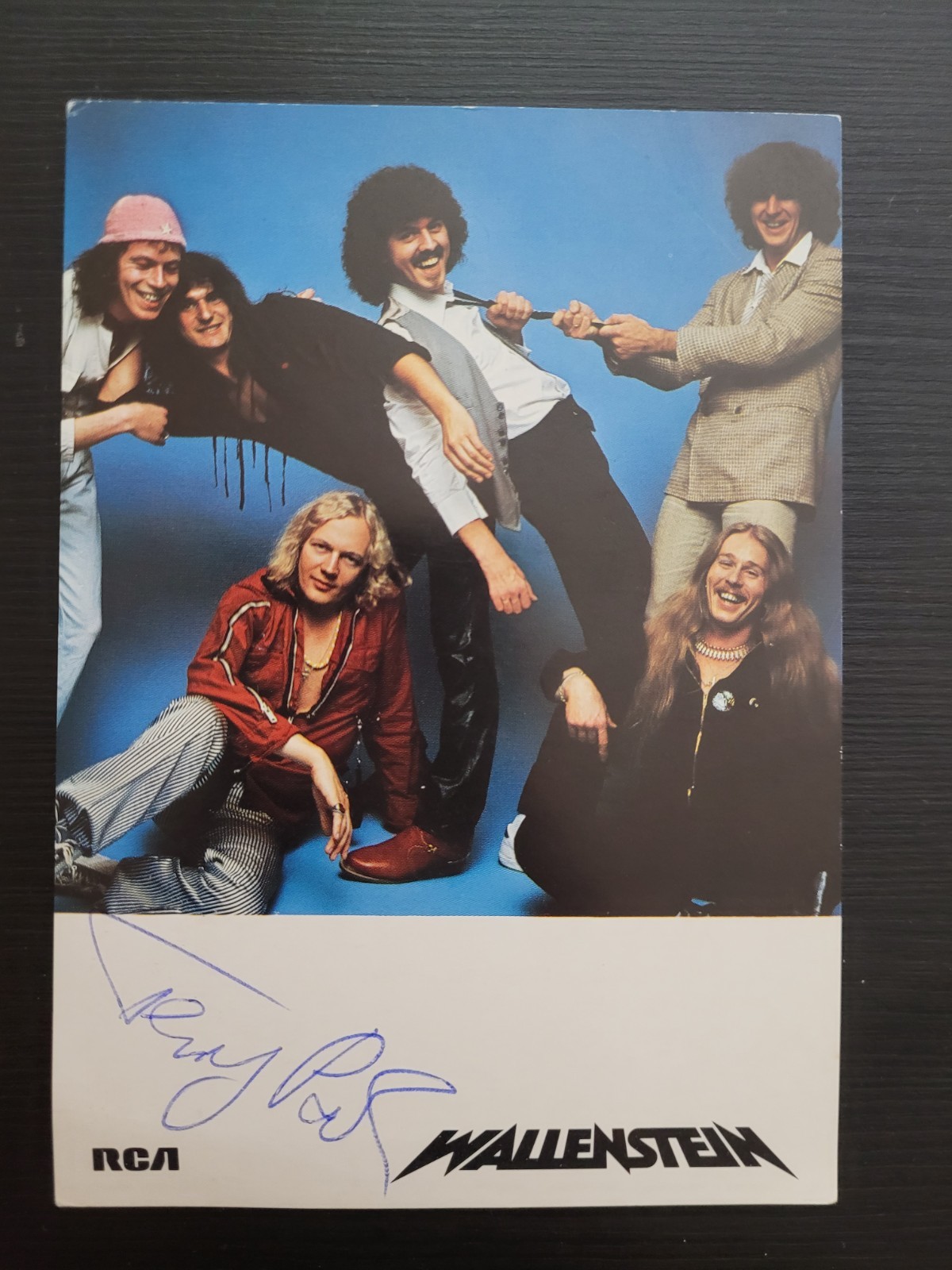 Wallenstein Krautrock Signed Autograph Card 1979 RCA Vintage Prog Rock Germany