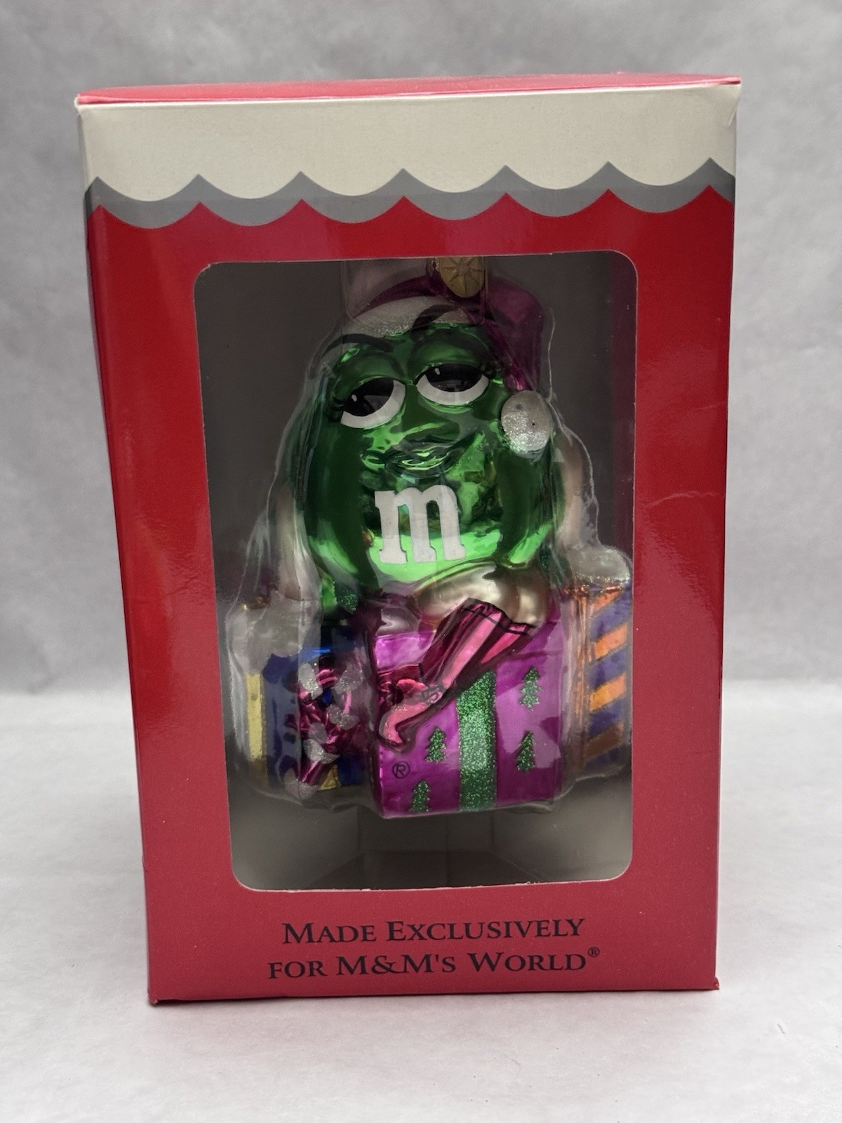 Christopher Radko M&M’s 2006 Blown Glass Geeen Ornament 