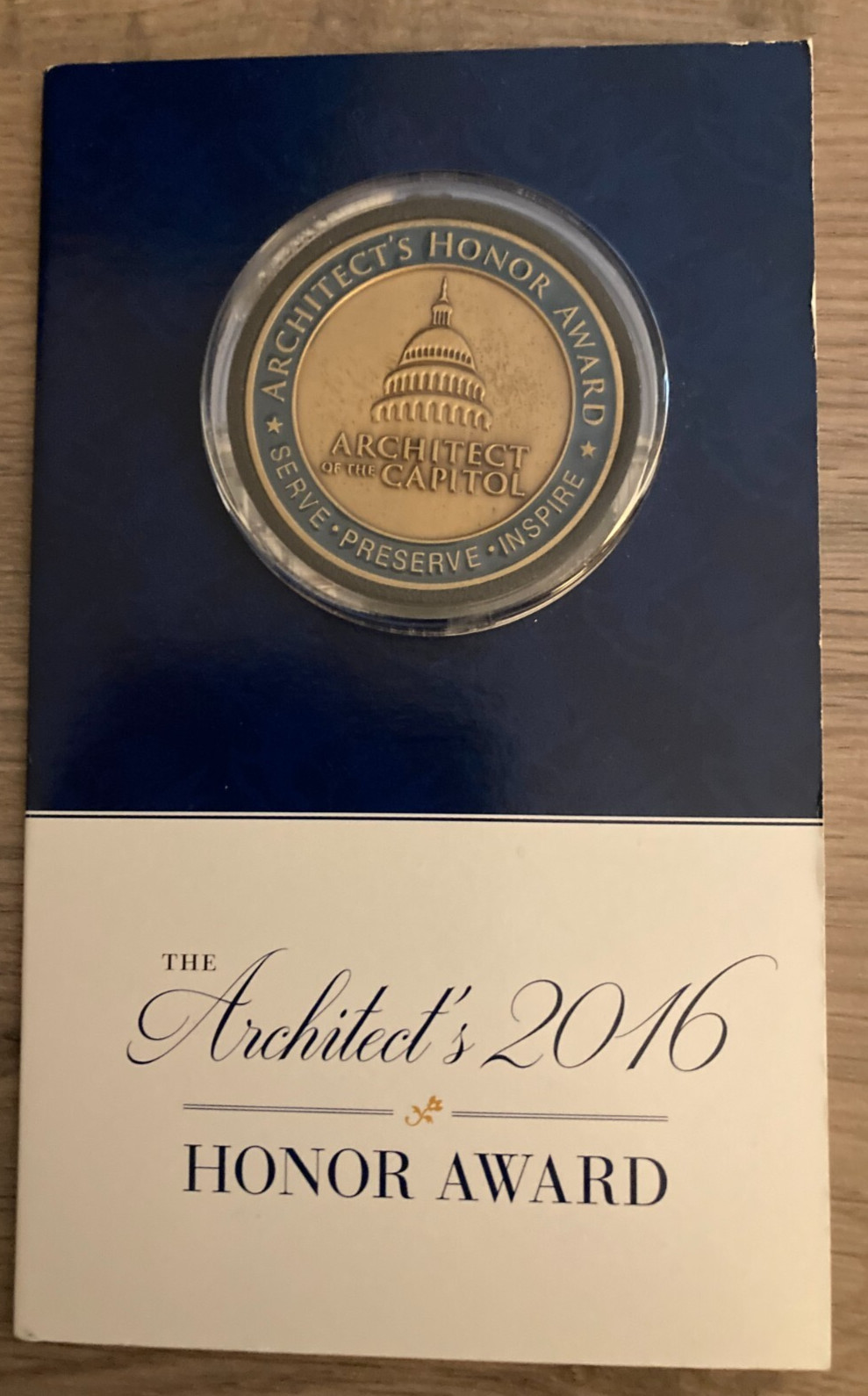 2016 Architect of the U.S. Capitol Honor Award Coin
