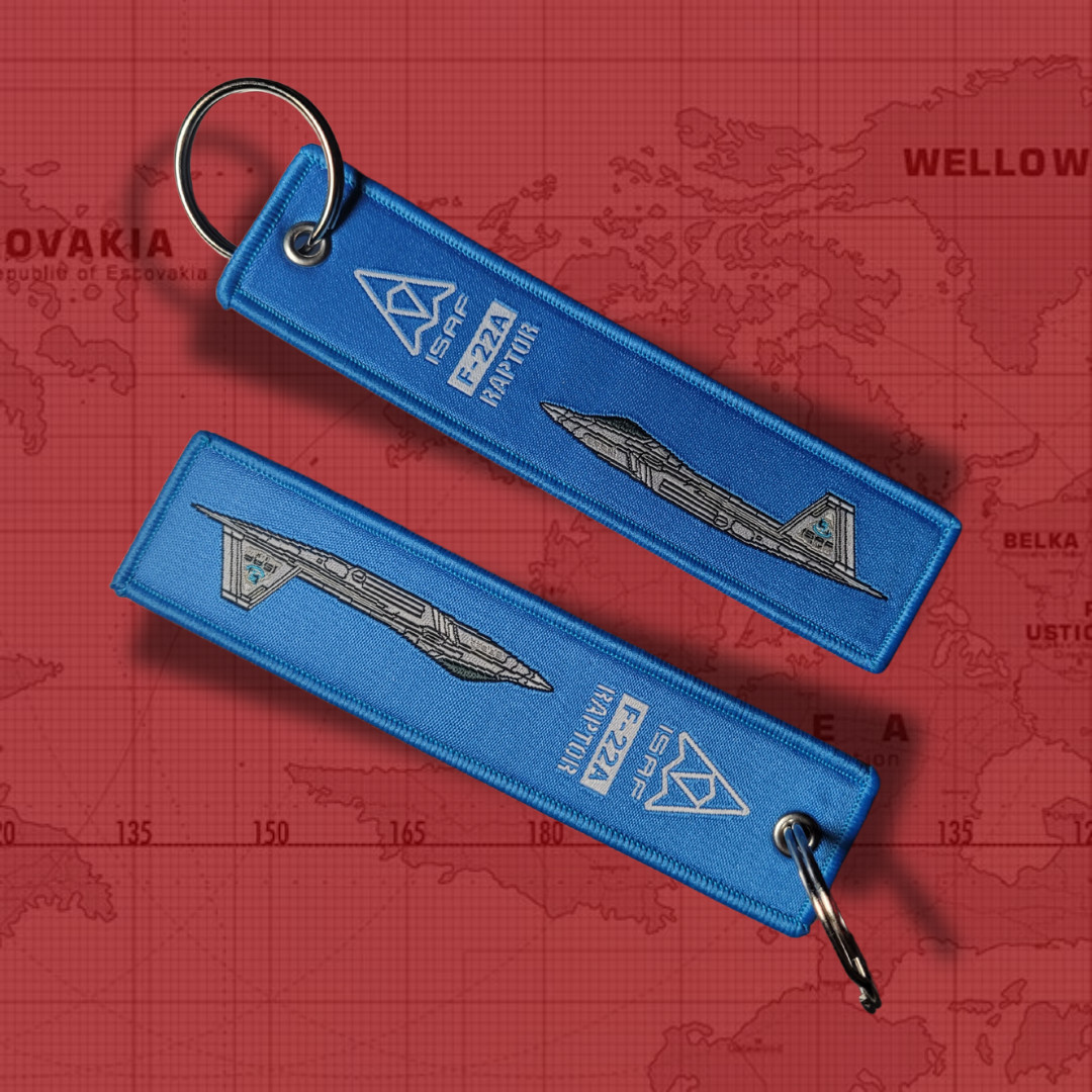 Ace Combat, ISAF mobius, F-22, aircraft FLIGHT military fighter REMOVE keychain