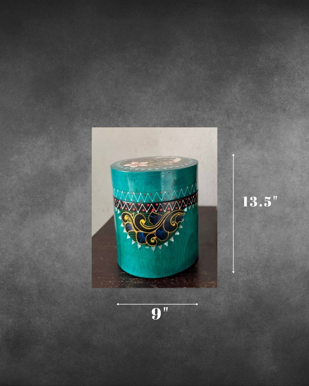 Bali Tropical Home Lush Wildwood Pillar Box - Handcrafted, Hand-painted, and