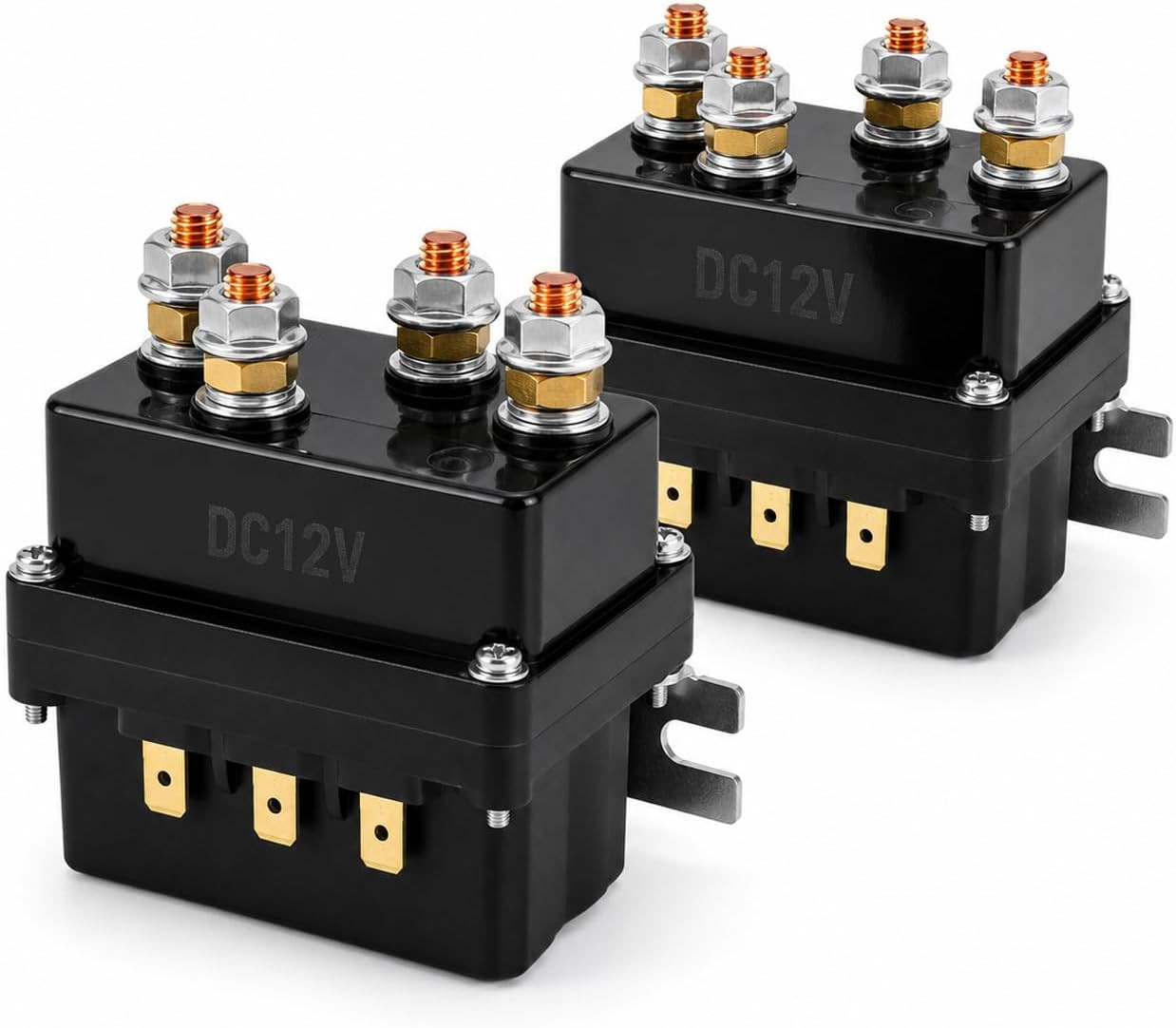 Solenoid Relay, 2 Pack 12V 500A Winch Relay Solenoid Replacement Contactor for 8