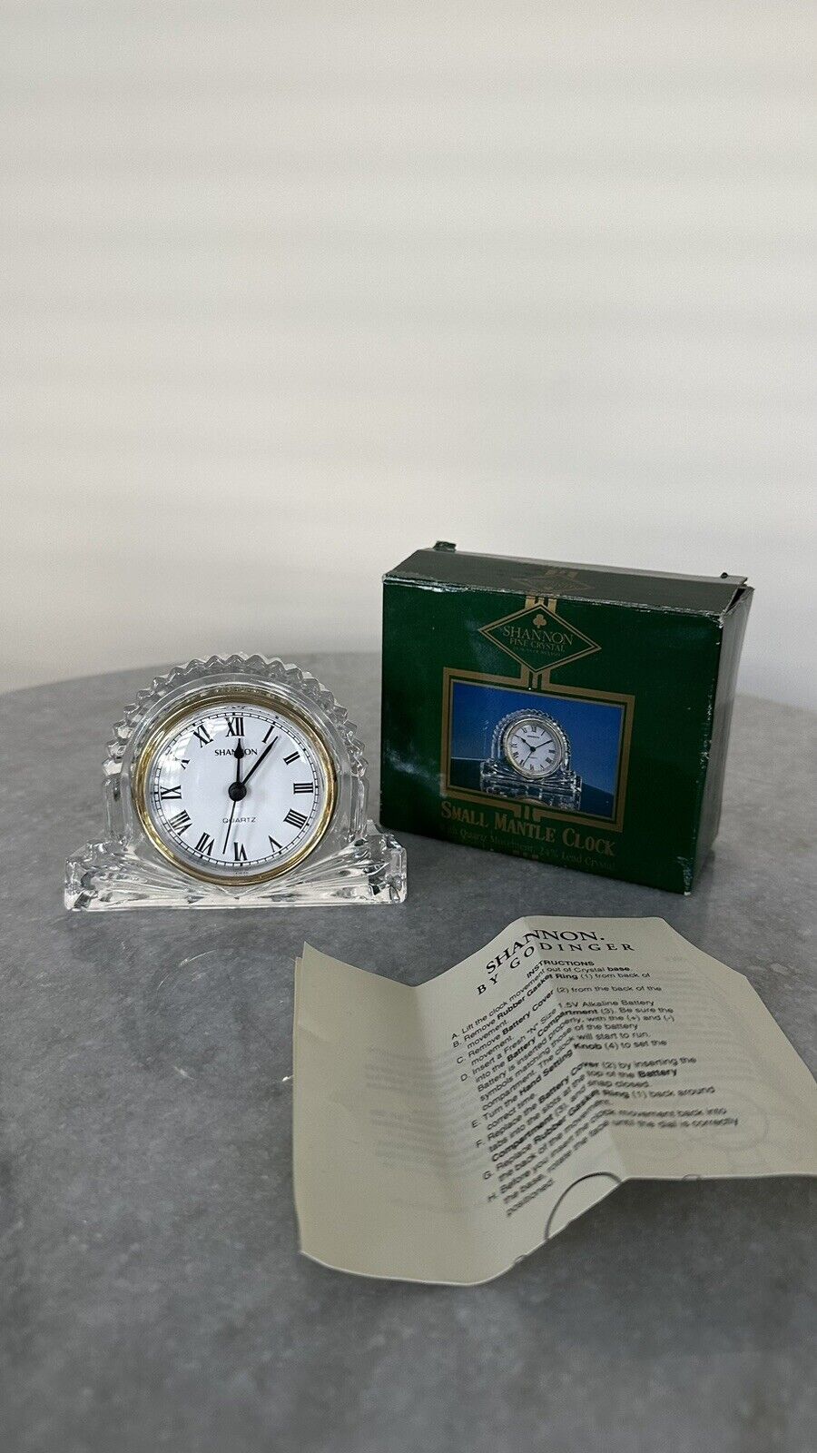 RARE FIND Vintage Godinger Shannon Lead Crystal Clock, Quartz Movement