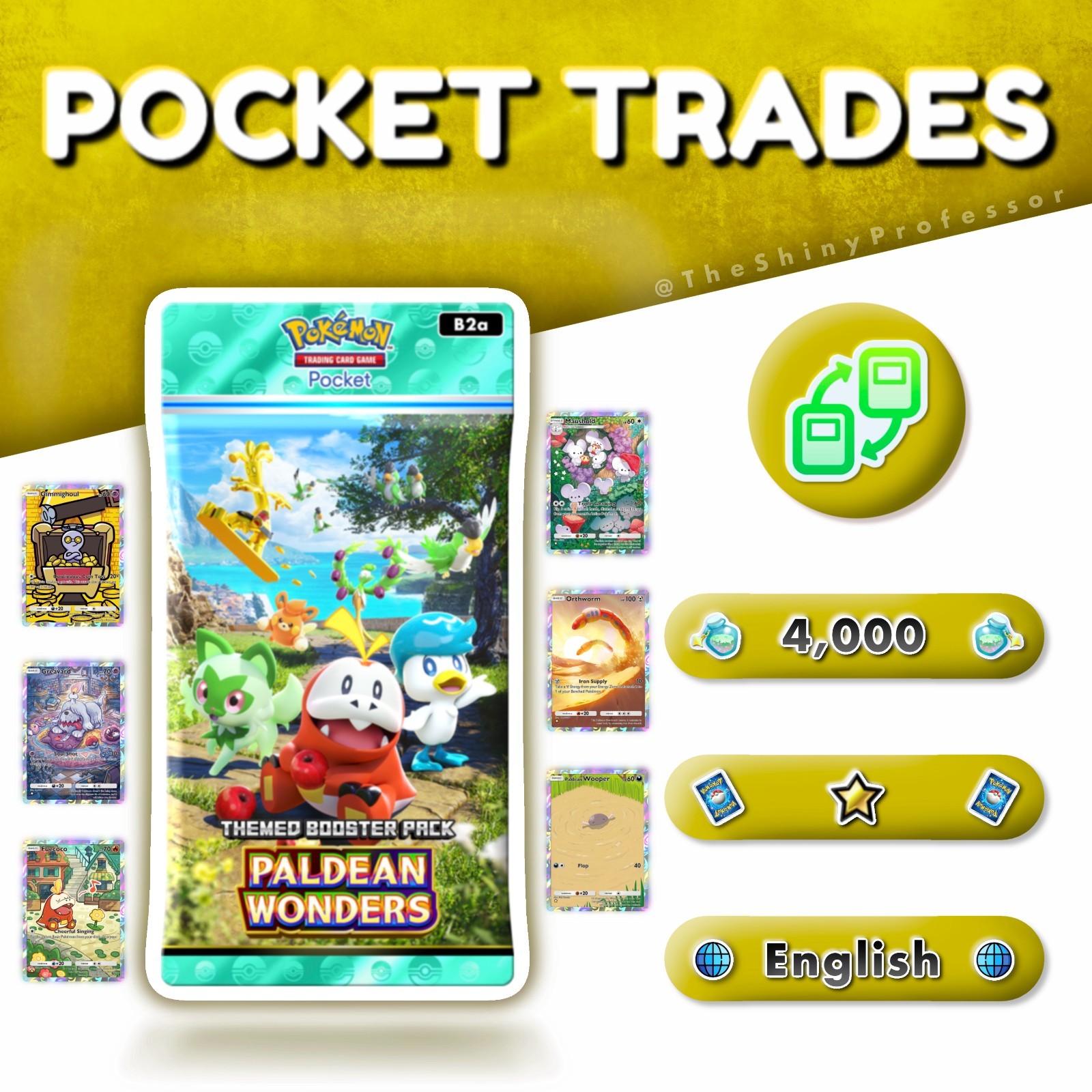 Pokémon TCG Pocket | Paldean Wonders | Any One Star Card ⭐ | Digital Trade